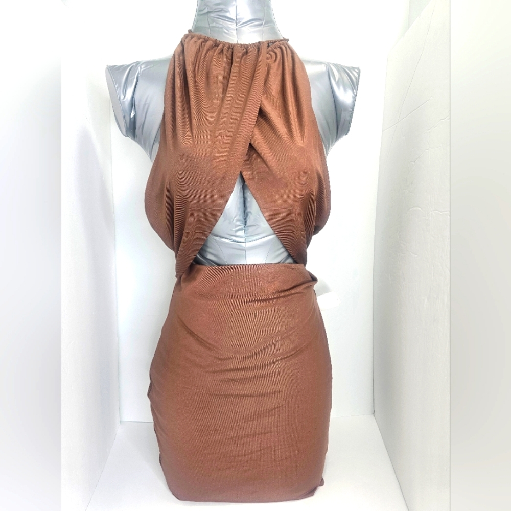 Tic Toc women Mini Dress, size Medium, Color: Brown
